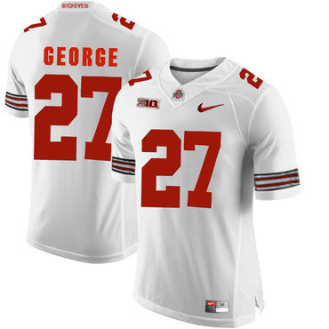 Ohio State Buckeyes 27 Eddie George White College Football Jersey