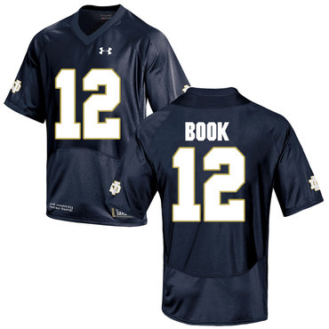 Notre Dame Fighting Irish 12 Ian Book Navy College Football Jersey