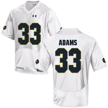 Notre Dame Fighting Irish 33 Josh Adams White College Football Jersey