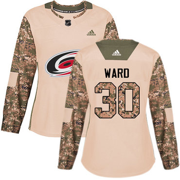 Adidas Carolina Hurricanes #30 Cam Ward Camo Authentic 2017 Veterans Day Women's Stitched NHL Jersey