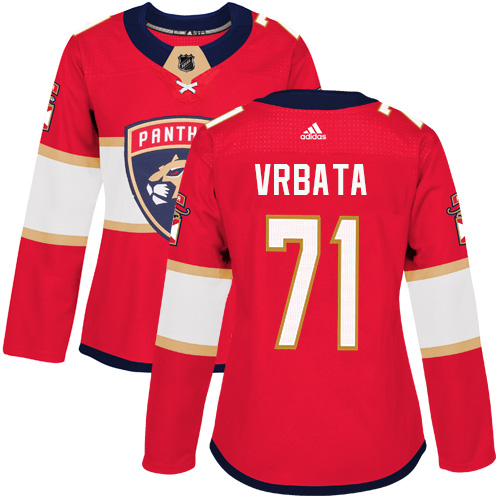 Adidas Florida Panthers #71 Radim Vrbata Red Home Authentic Women's Stitched NHL Jersey