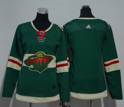 Adidas Minnesota Wild Blank Green Home Authentic Women's Stitched NHL Jersey