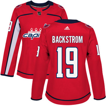 Adidas Washington Capitals #19 Nicklas Backstrom Red Home Authentic Women's Stitched NHL Jersey