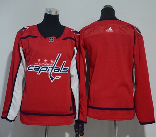 Adidas Washington Capitals Blank Red Home Authentic Women's Stitched NHL Jersey