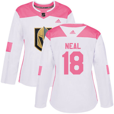 Adidas Vegas Golden Knights #18 James Neal White Pink Authentic Fashion Women's Stitched NHL Jersey