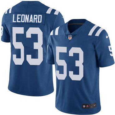 Nike Indianapolis Colts #53 Darius Leonard Royal Blue Team Color Men's Stitched NFL Vapor Untouchable Limited Jersey