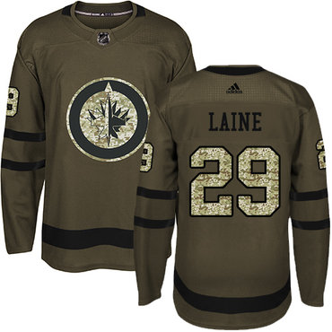 Adidas Winnipeg Jets #29 Patrik Laine Green Salute to Service Stitched Youth NHL Jersey