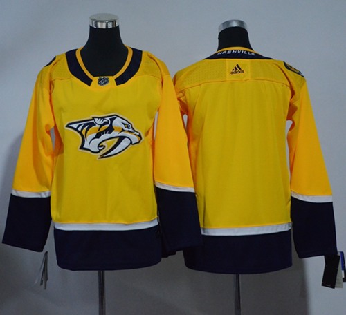 Adidas Nashville Predators Blank Yellow Home Authentic Stitched Youth NHL Jersey