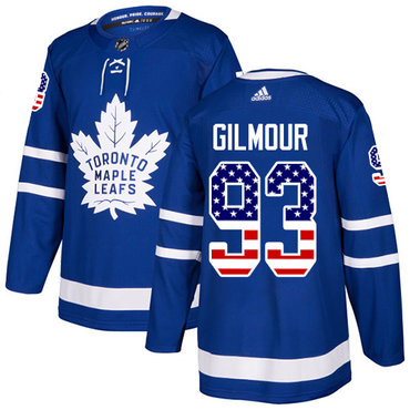 Adidas Toronto Maple Leafs #93 Doug Gilmour Blue Home Authentic USA Flag Stitched Youth NHL Jersey