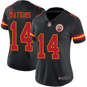 Nike Chiefs #14 Sammy Watkins Black Women's Stitched NFL Limited Rush Jersey