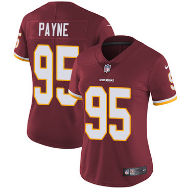 Nike Redskins #95 Da'Ron Payne Burgundy Red Team Color Women's Stitched NFL Vapor Untouchable Limited Jersey