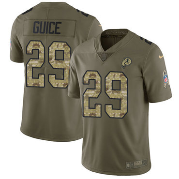 Nike Washington Redskins #29 Derrius Guice Olive Camo Men's Stitched NFL Limited 2017 Salute To Service Jersey