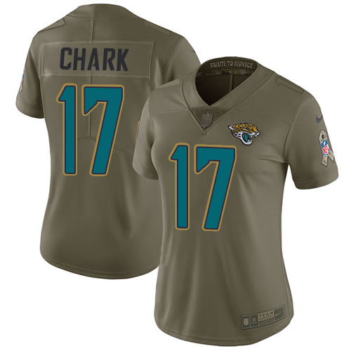 Nike Jaguars #17 DJ Chark Olive Women's Stitched NFL Limited 2017 Salute to Service Jersey