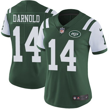 Nike Jets #14 Sam Darnold Green Team Color Women's Stitched NFL Vapor Untouchable Limited Jersey