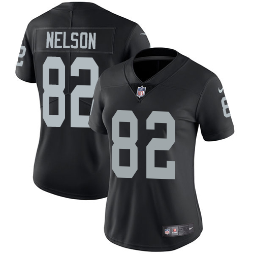 Nike Raiders #82 Jordy Nelson Black Team Color Women's Stitched NFL Vapor Untouchable Limited Jersey