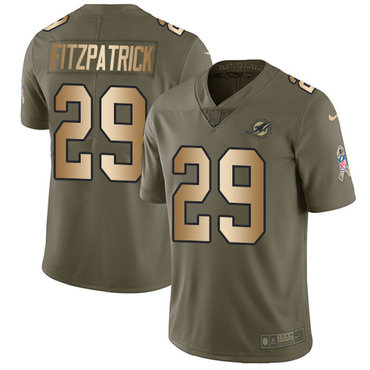 Nike Dolphins #29 Minkah Fitzpatrick Olive Gold Youth Stitched NFL Limited 2017 Salute to Service Jersey