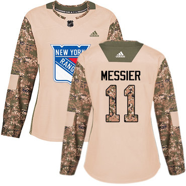 Adidas New York Rangers #11 Mark Messier Camo Authentic 2017 Veterans Day Women's Stitched NHL Jersey