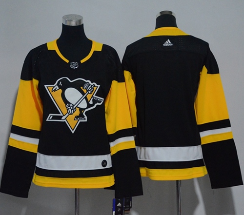 Adidas Pittsburgh Penguins Blank Black Home Authentic Women's Stitched NHL Jersey