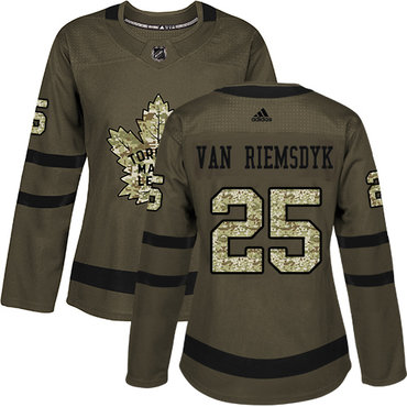 Adidas Toronto Maple Leafs #25 James Van Riemsdyk Green Salute to Service Women's Stitched NHL Jersey