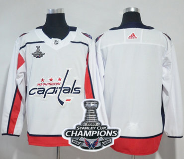 Adidas Washington Capitals Blank White Road Authentic Stanley Cup Final Champions Stitched NHL Jersey