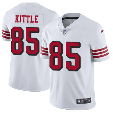 Nike 49ers #85 George Kittle White Rush Men's Stitched NFL Vapor Untouchable Limited Jersey