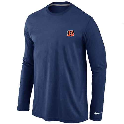 Cincinnati Bengals Logo Long Sleeve T-Shirt D.Blue