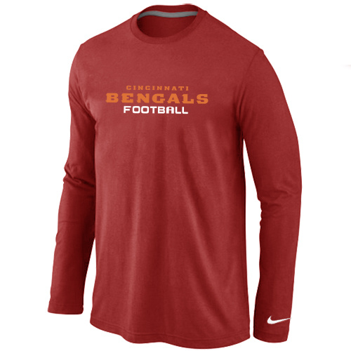 Nike Cincinnati Bengals Authentic font Long Sleeve T-Shirt Red