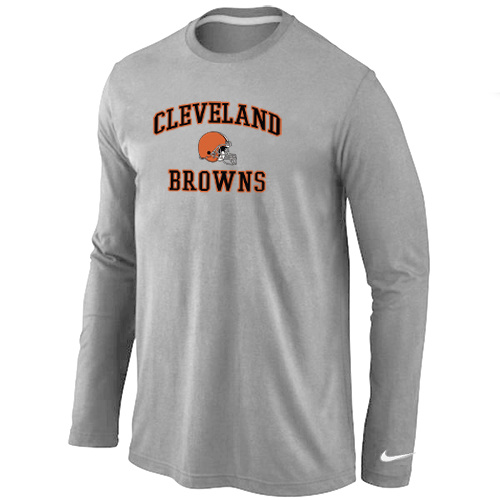 Nike Cleveland Browns Heart Grey Long Sleeve T-Shirt