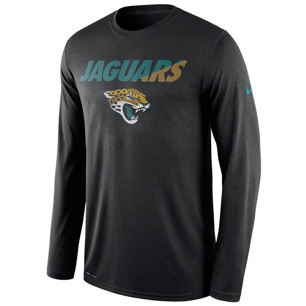 Nike Jaguars Black Team Logo Men's Long Sleeve T Shirt