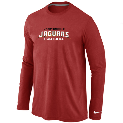 Nike Jacksonville Jaguars Authentic font Long Sleeve T-Shirt Red