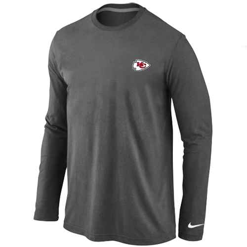 Kansas City Chiefs Logo Long Sleeve T-Shirt D.Grey