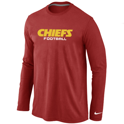 Nike Kansas City Chiefs Authentic font Long Sleeve T-Shirt Red