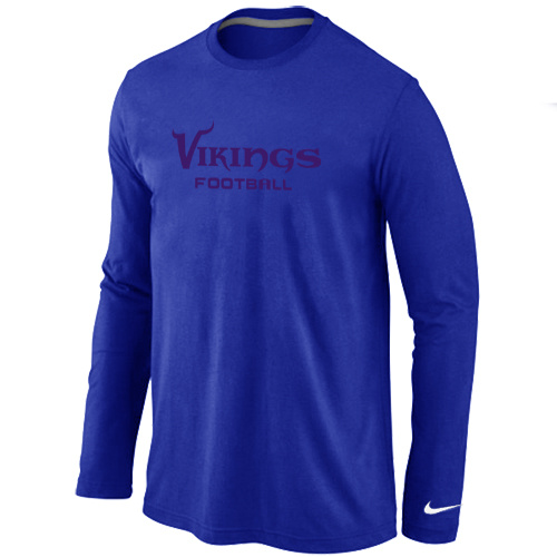 Nike Minnesota Vikings Authentic font Long Sleeve T-Shirt blue