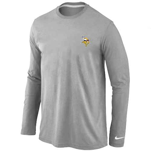 Minnesota Vikings Logo Long Sleeve T-Shirt Grey