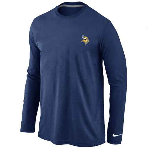 Minnesota Vikings Logo Long Sleeve T-Shirt D.Blue