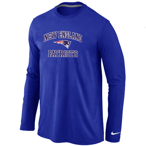 Nike New England Patriots Heart Blue Long Sleeve T-Shirt