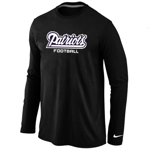 Nike New England Patriots Authentic font Long Sleeve T-Shirt Black