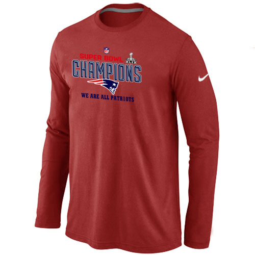 Nike New England Patriots Majestic Red Super Bowl XLIX Long Sleeve T-Shirts