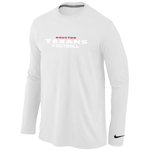 Nike Houston Texans Authentic font Long Sleeve T-Shirt White