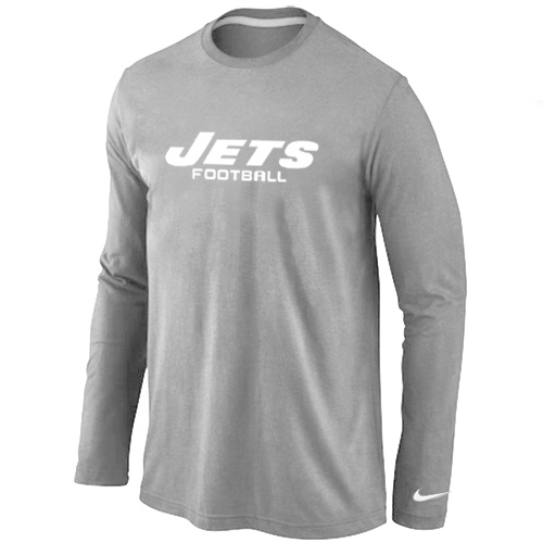 Nike New York Jets Authentic font Long Sleeve T-Shirt Grey