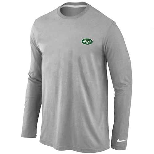 New York Jets Logo Long Sleeve T-Shirt Grey