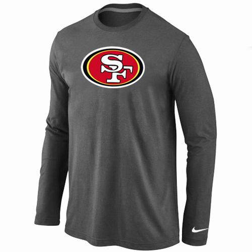 Nike San Francisco 49ers Logo Long Sleeve T-Shirt D.Grey