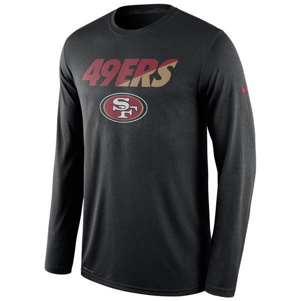 Nike 49ers Black Team Logo Men's Long Sleeve T Shirt