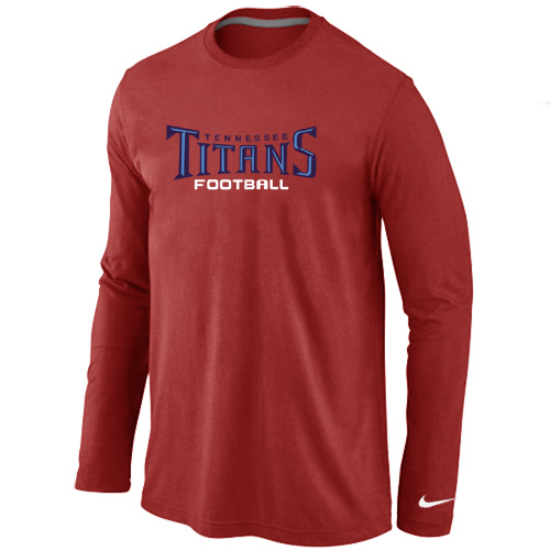 Nike Tennessee Titans Authentic font Long Sleeve T-Shirt Red