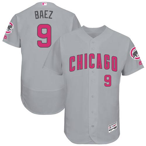 Chicago Cubs #9 Javier Baez Grey Flexbase Authentic Collection Mother's Day Stitched MLB Jersey