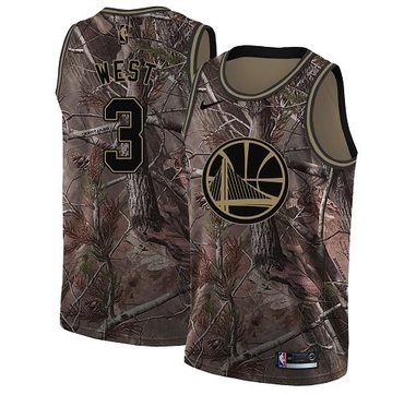 Nike Golden State Warriors #3 David West Camo NBA Swingman Realtree Collection Jersey