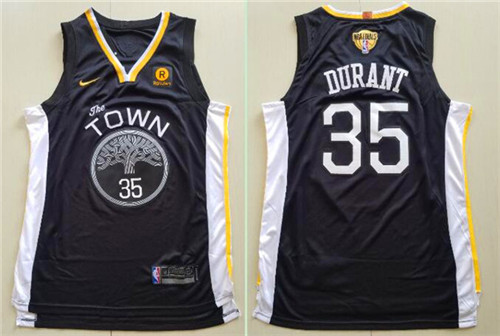 Nike Golden State Warriors #35 Kevin Durant Black City Edition 2018 NBA Finals Nike Swingman Jersey