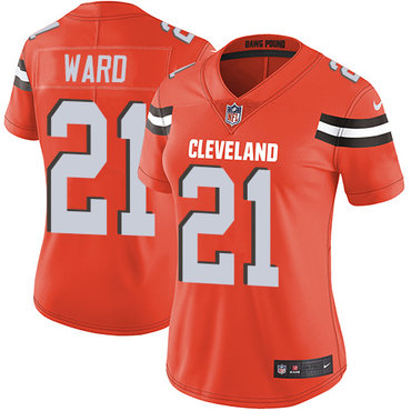 Nike Cleveland Browns #21 Denzel Ward Orange Alternate Women's Stitched NFL Vapor Untouchable Limited Jersey