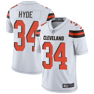 Nike Cleveland Browns #34 Carlos Hyde White Men's Stitched NFL Vapor Untouchable Limited Jersey