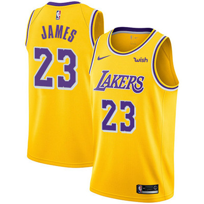 Nike Los Angeles Lakers #23 LeBron James Gold NBA Swingman Icon Edition Jersey